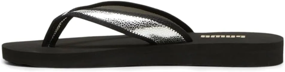 Puma Womens Sandy Metallic Shine Flip Flops Casual Sandals Casual - Black