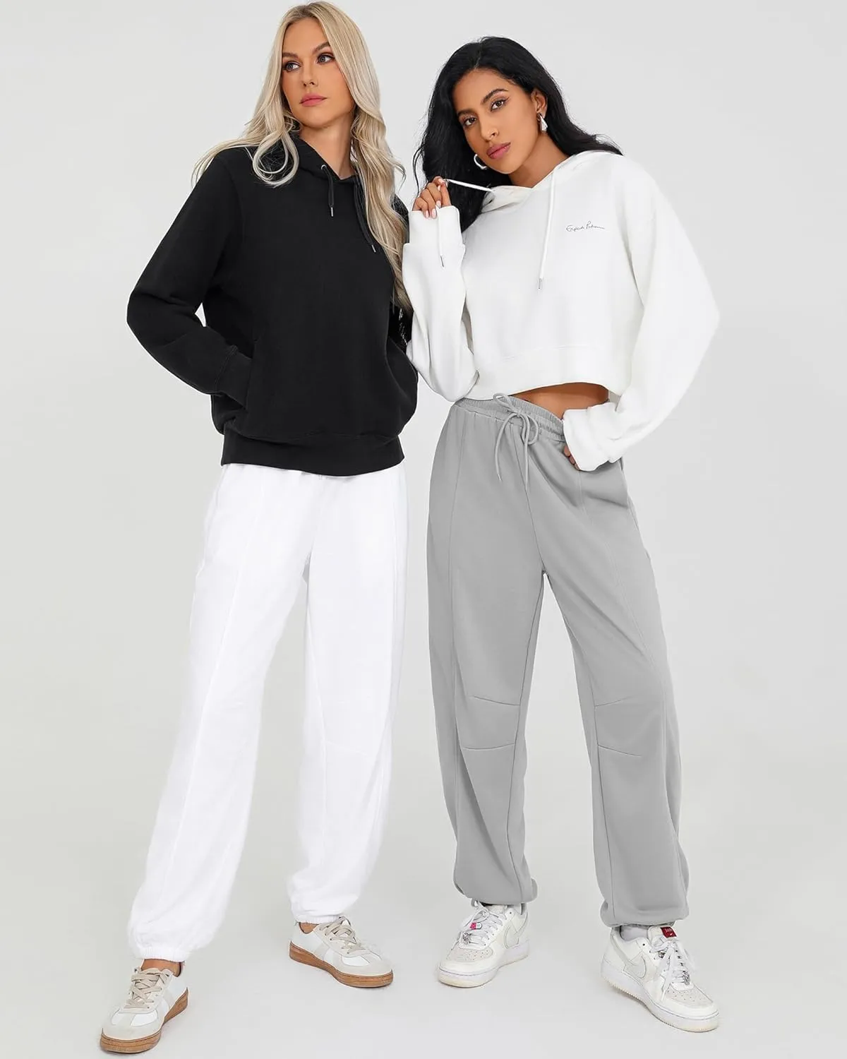 Quenteen Womens Sweatpants Casual Loose Lightweight Joggers Pants Fall Baggy Lounge Pants Drawstring Workout Bottoms