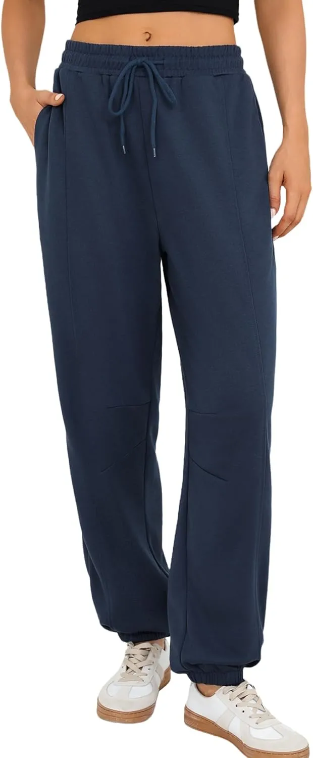 Quenteen Womens Sweatpants Casual Loose Lightweight Joggers Pants Fall Baggy Lounge Pants Drawstring Workout Bottoms