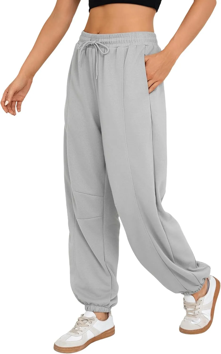 Quenteen Womens Sweatpants Casual Loose Lightweight Joggers Pants Fall Baggy Lounge Pants Drawstring Workout Bottoms