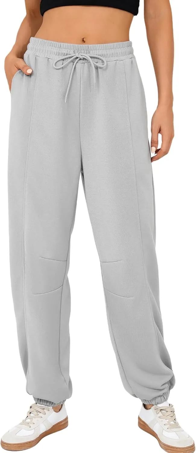 Quenteen Womens Sweatpants Casual Loose Lightweight Joggers Pants Fall Baggy Lounge Pants Drawstring Workout Bottoms