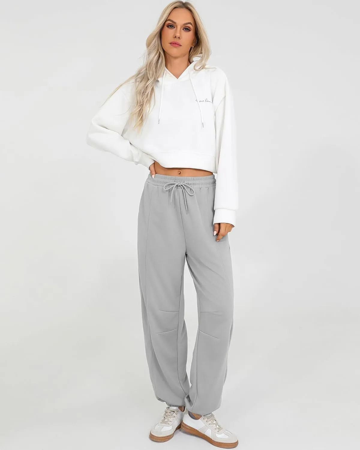 Quenteen Womens Sweatpants Casual Loose Lightweight Joggers Pants Fall Baggy Lounge Pants Drawstring Workout Bottoms