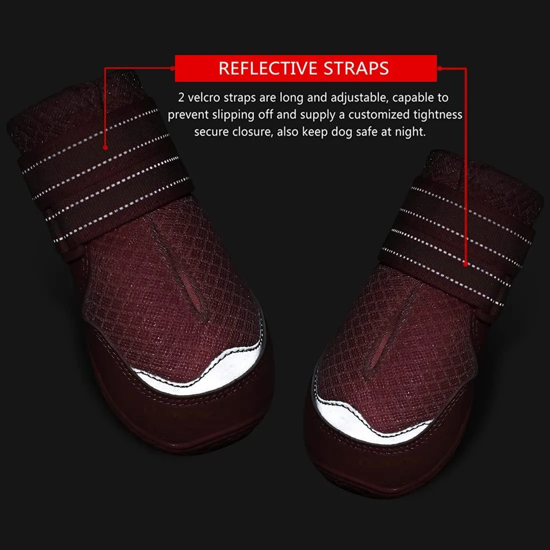 QUMY 4PCS Dog Boots for Large Dogs, Medium Dog Shoes & Paw Protectors for Hot Pavement, Summer Heat Protection, Mesh Breathable Nonslip Dog Booties for Hardfloors, Walking Running Hiking Pink Size 1