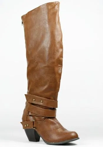 Qupid Priority-32 Strappy Knee High Boot