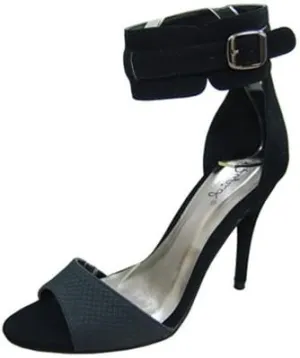 Qupid Women's Policy-30 Pumps Shoes,Black Nubuck Pu,6.5