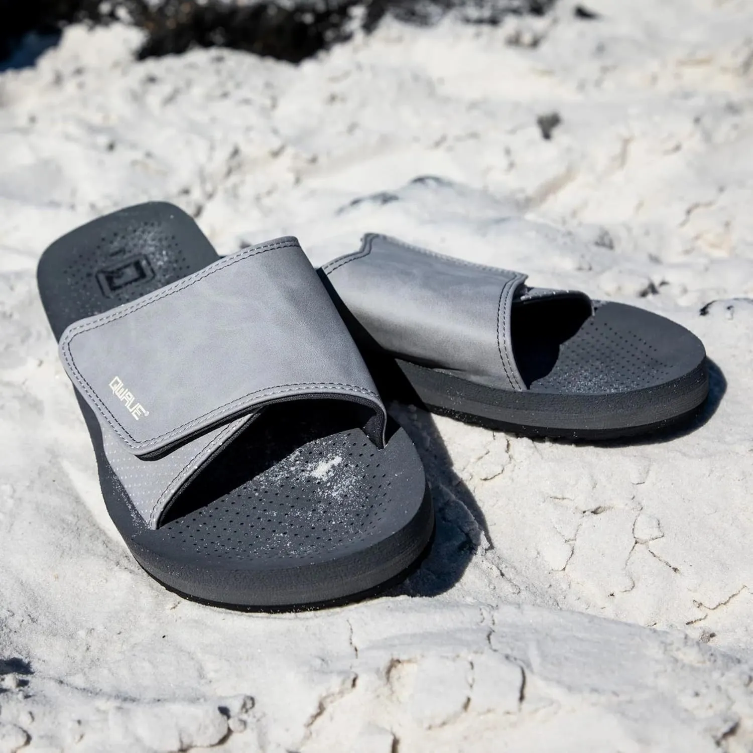 Qwave Slides for Men - Comfortable, Waterproof - 3 Color Options - Sandals Men - Shower Shoes Men Flip Flops