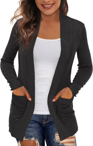 REDHOTYPE Women's Cardigans with Pockets Casual Lightweight Open Front Cardigan Sweaters for Women (S-2XL)