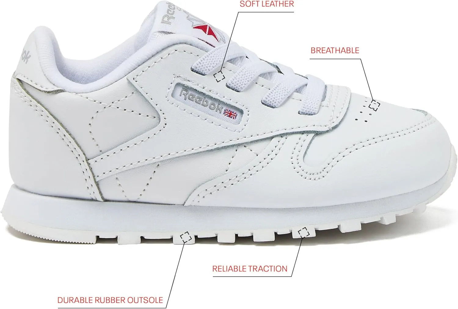 Reebok Classic Leather Girls and Boys Shoes for Kids, Toddler, Little Kid or Big Kid Sneakers, Girl or Boy Tennis Shoes