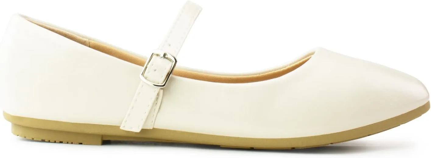 RF ROOM OF FASHION Women's Buckle Strap Mary Jane Ballet Flats