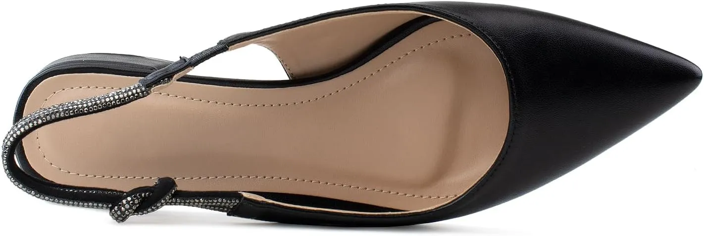 RF ROOM OF FASHION Women's Jeweled Slide On Backless Loafer Mule Flats