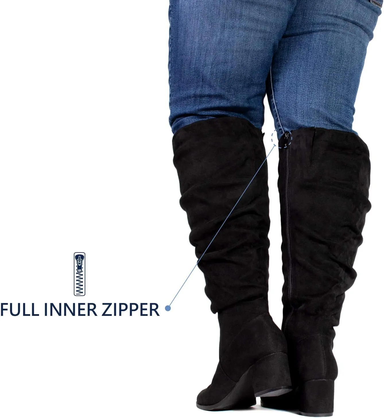 RF ROOM OF FASHION Women's WIDE CALF Slouchy Knee High Boots