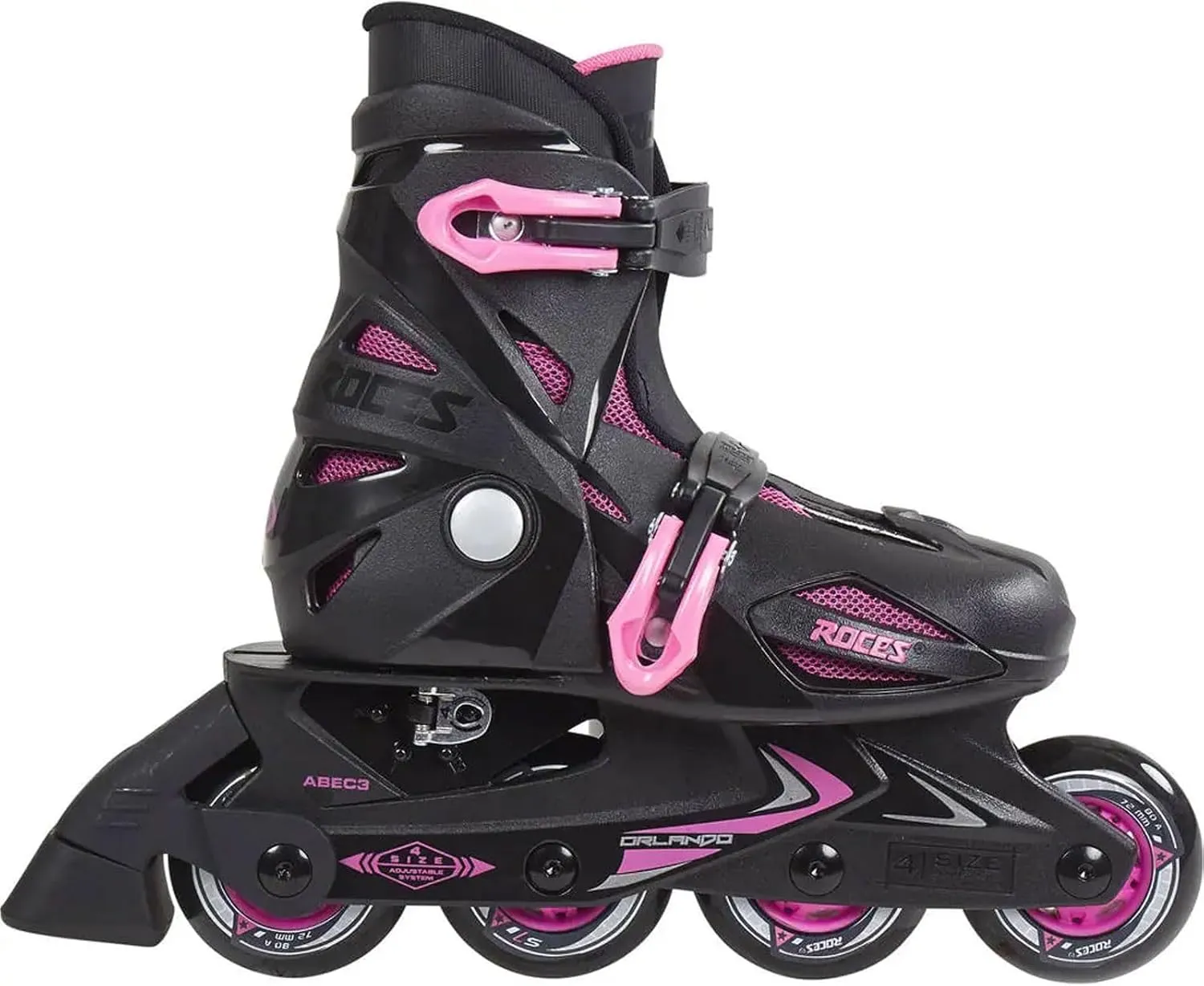 Roces Orlando III Outdoor Breathable Comfort Adjustable Size 4 Wheels Racing Inline Skates