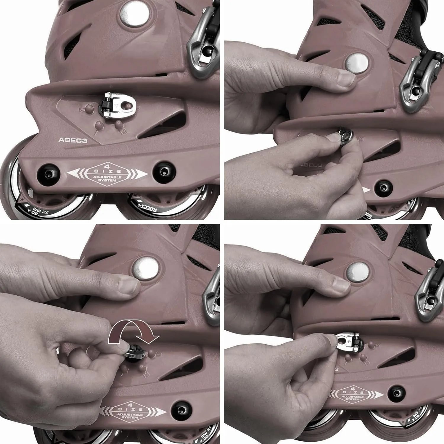 Roces Orlando III Outdoor Breathable Comfort Adjustable Size 4 Wheels Racing Inline Skates