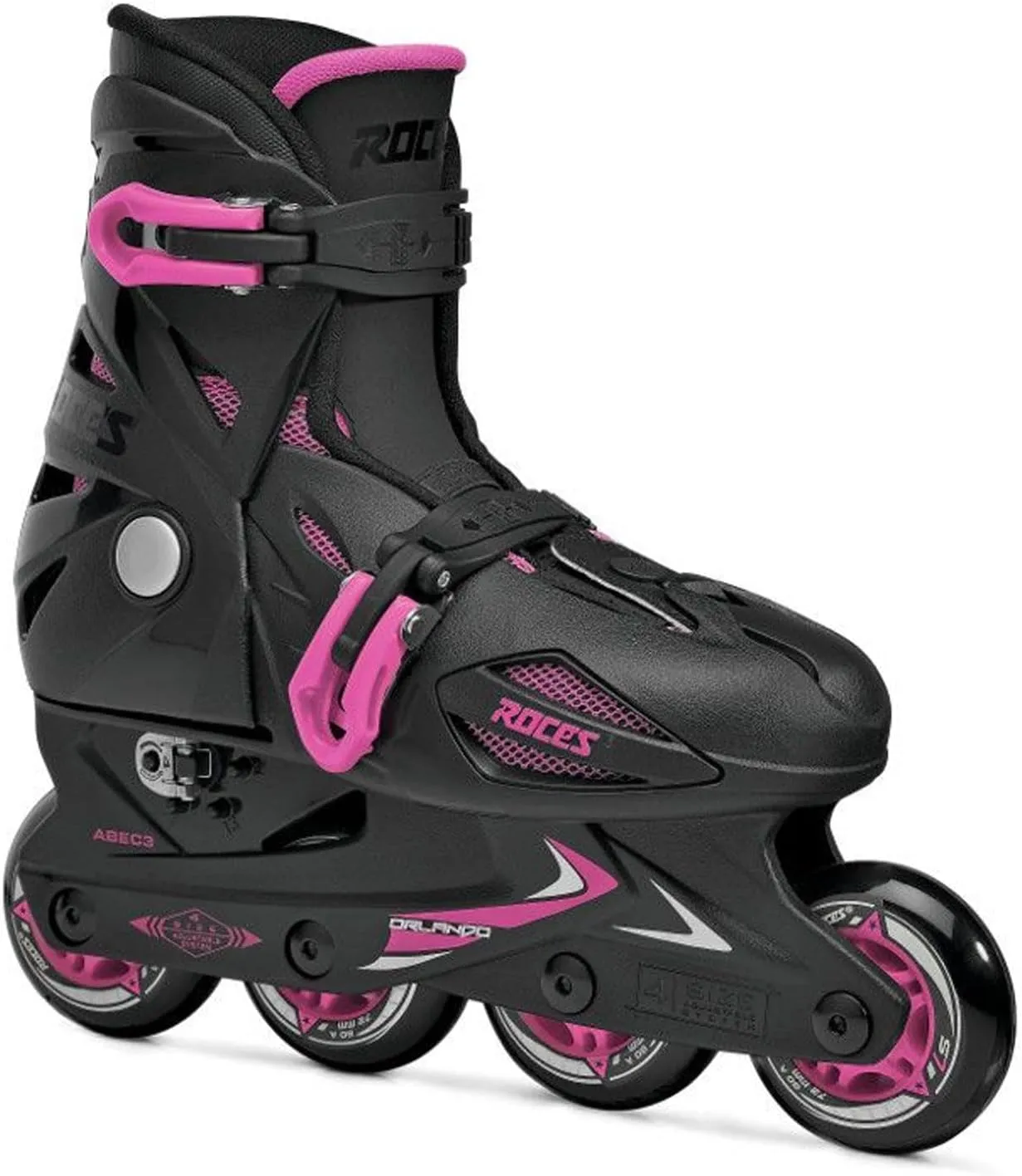 Roces Orlando III Outdoor Breathable Comfort Adjustable Size 4 Wheels Racing Inline Skates