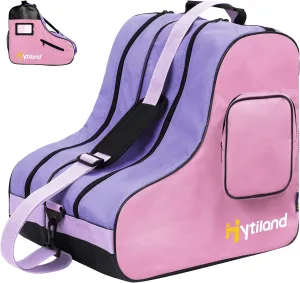 Roller Skate Bag, Breathable Ice Skate Bag with Adjustable Shoulder Strap Large Capacity Skate bag Fit Inline Skates,Ice Skates, and Most Roller Skate Accessories for Kids and Adults, Purple