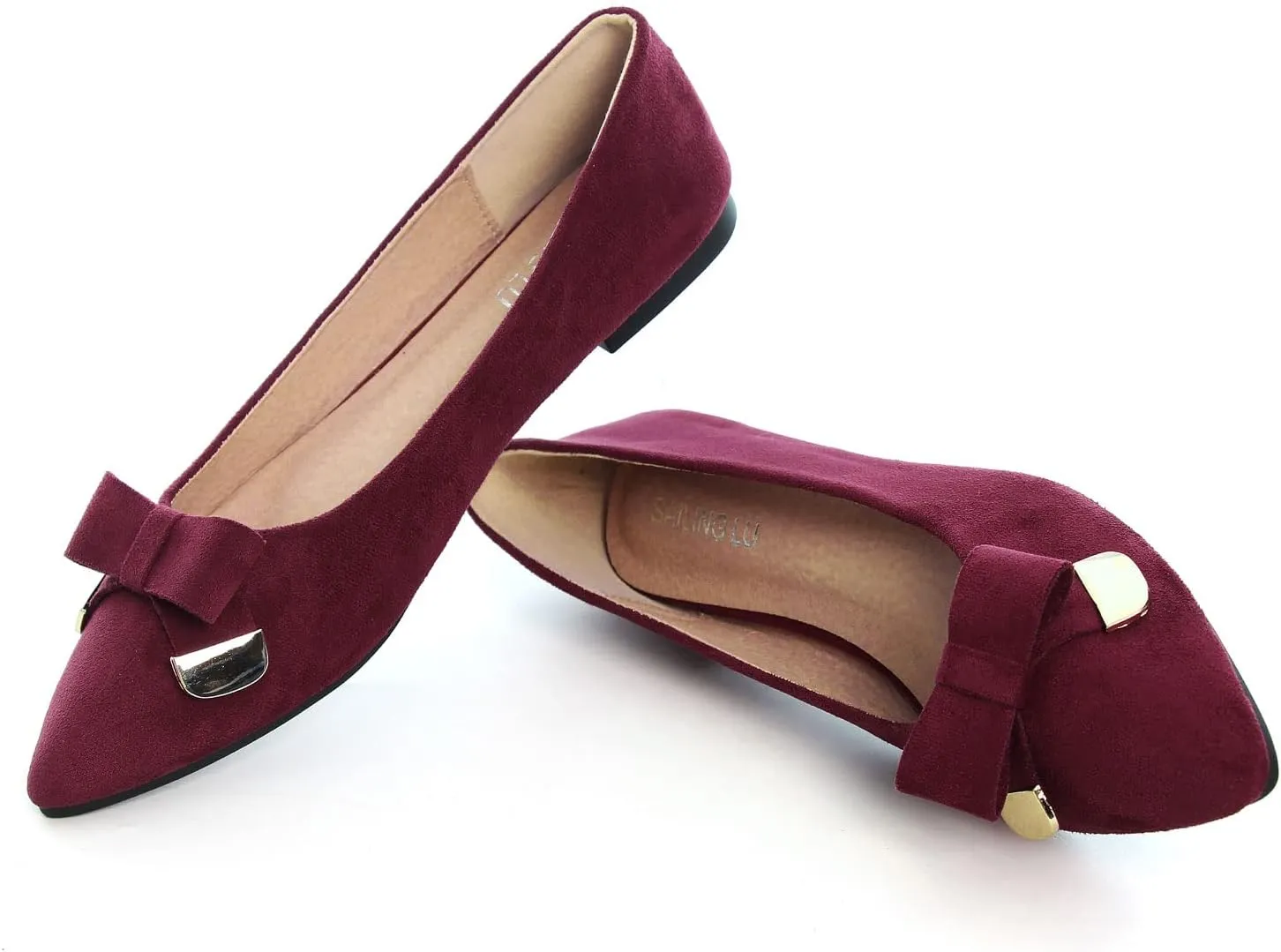 SAILING LU Ballet Flats for Women Dressy Flat Shoes Pointed Toe Bowknot Slip on Flats Shoes Women Loafers Shoes
