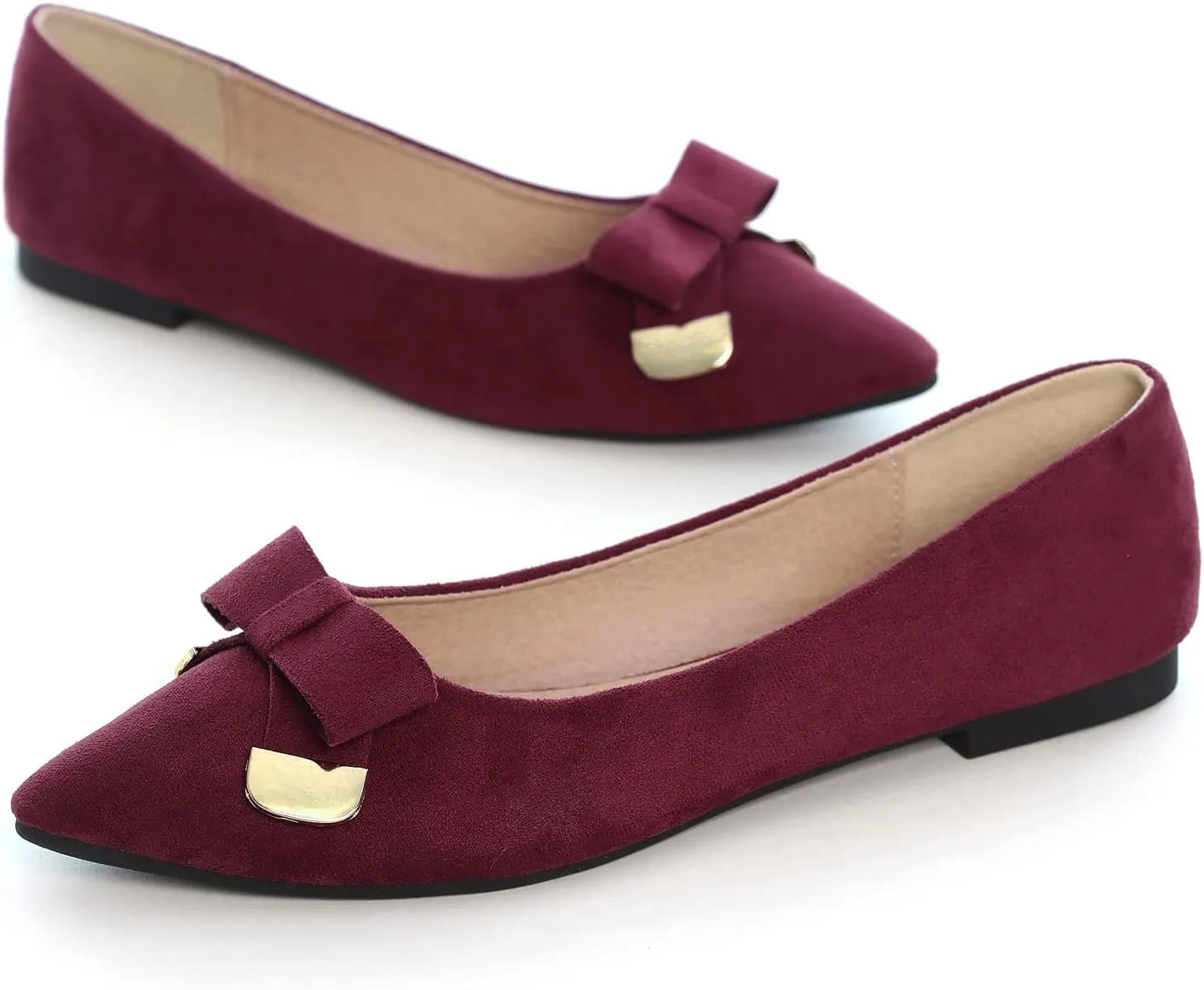 SAILING LU Ballet Flats for Women Dressy Flat Shoes Pointed Toe Bowknot Slip on Flats Shoes Women Loafers Shoes