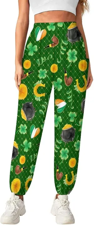 Saint Patricks Day Yoga Bloomers Womens Hippie Harem Pant Knickerbockers Elastic Gym Home Wear Loose Casual Slacks