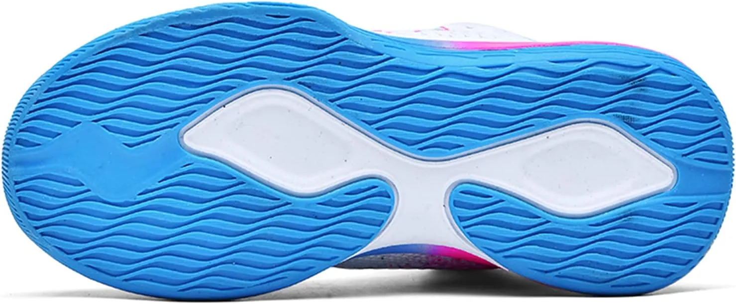 Sanearde Boys Grils Basketball Shoes High Top Youth Fashion Lightweight Volleyball Sneakers Comfortable Non-Slip Footwear