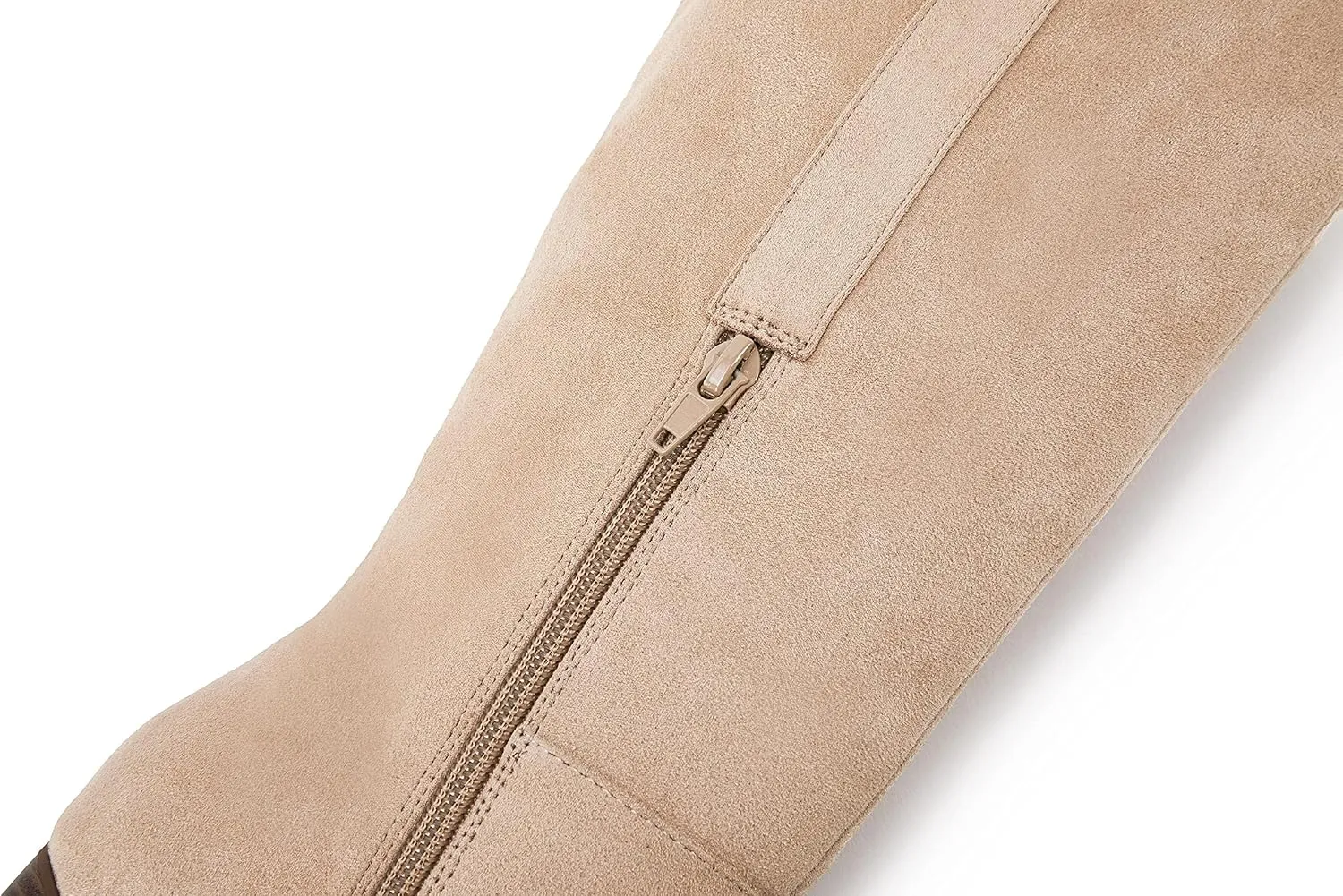 SERAIH Womens Over The Knee Thigh High Boots Faux Suede Pointed Toe Side Zipper Chunky Block Heel Stretch Boots