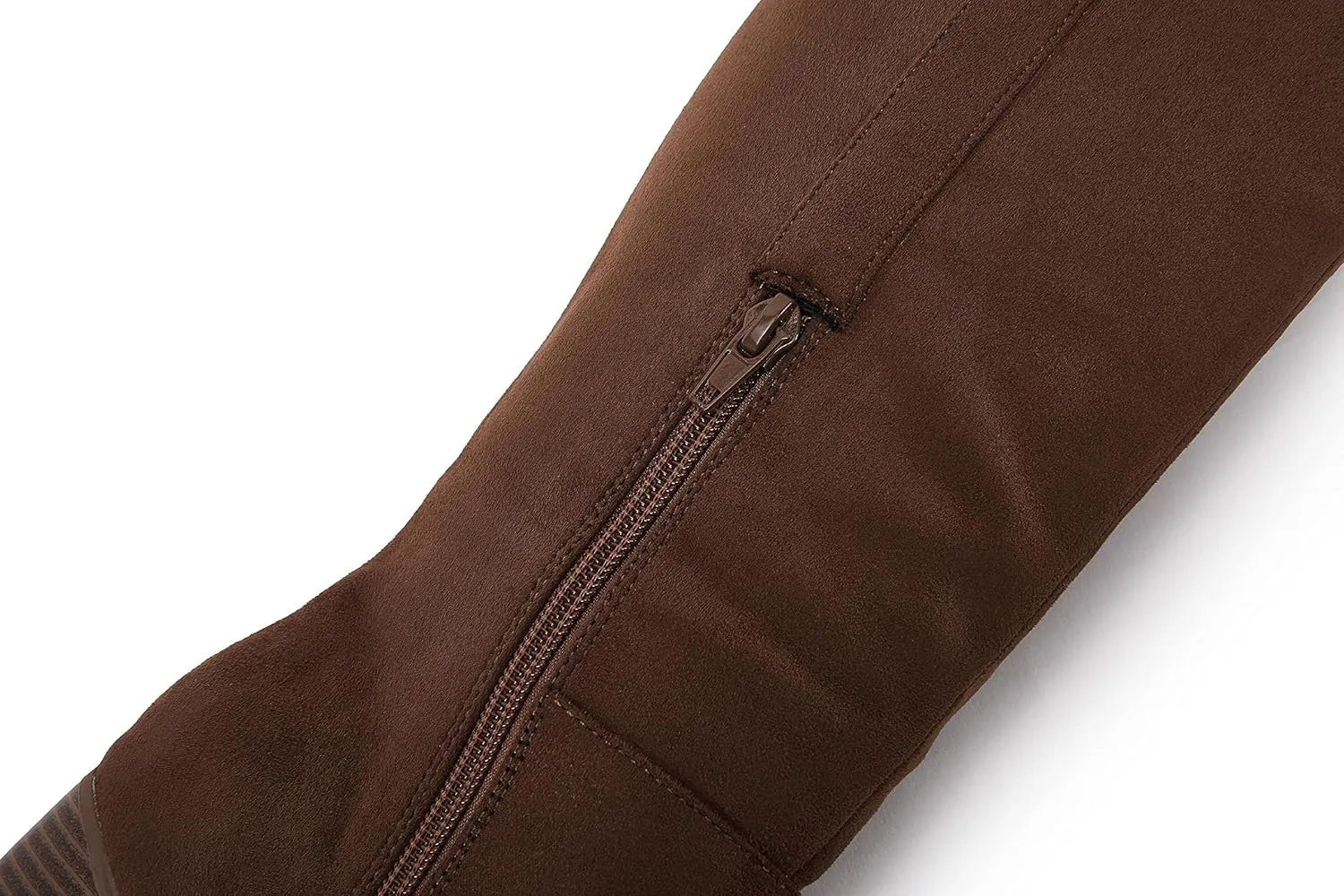 SERAIH Womens Over The Knee Thigh High Boots Faux Suede Pointed Toe Side Zipper Chunky Block Heel Stretch Boots