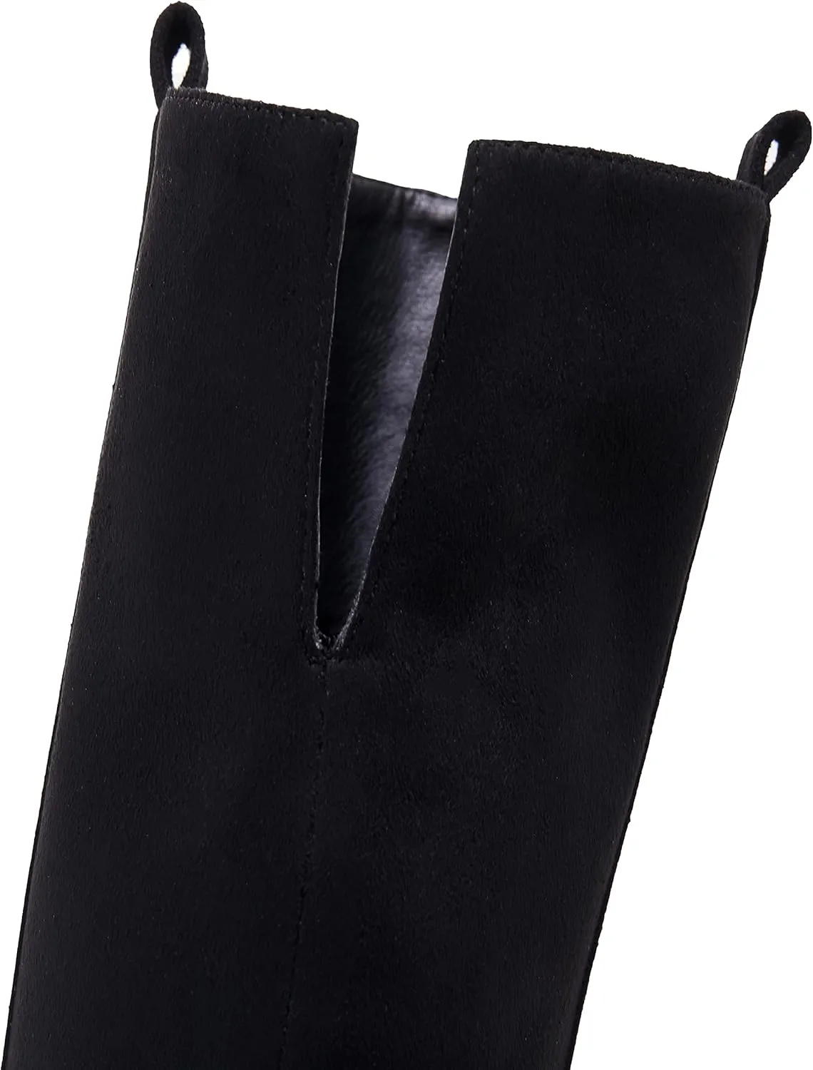 SERAIH Womens Over The Knee Thigh High Boots Faux Suede Pointed Toe Side Zipper Chunky Block Heel Stretch Boots
