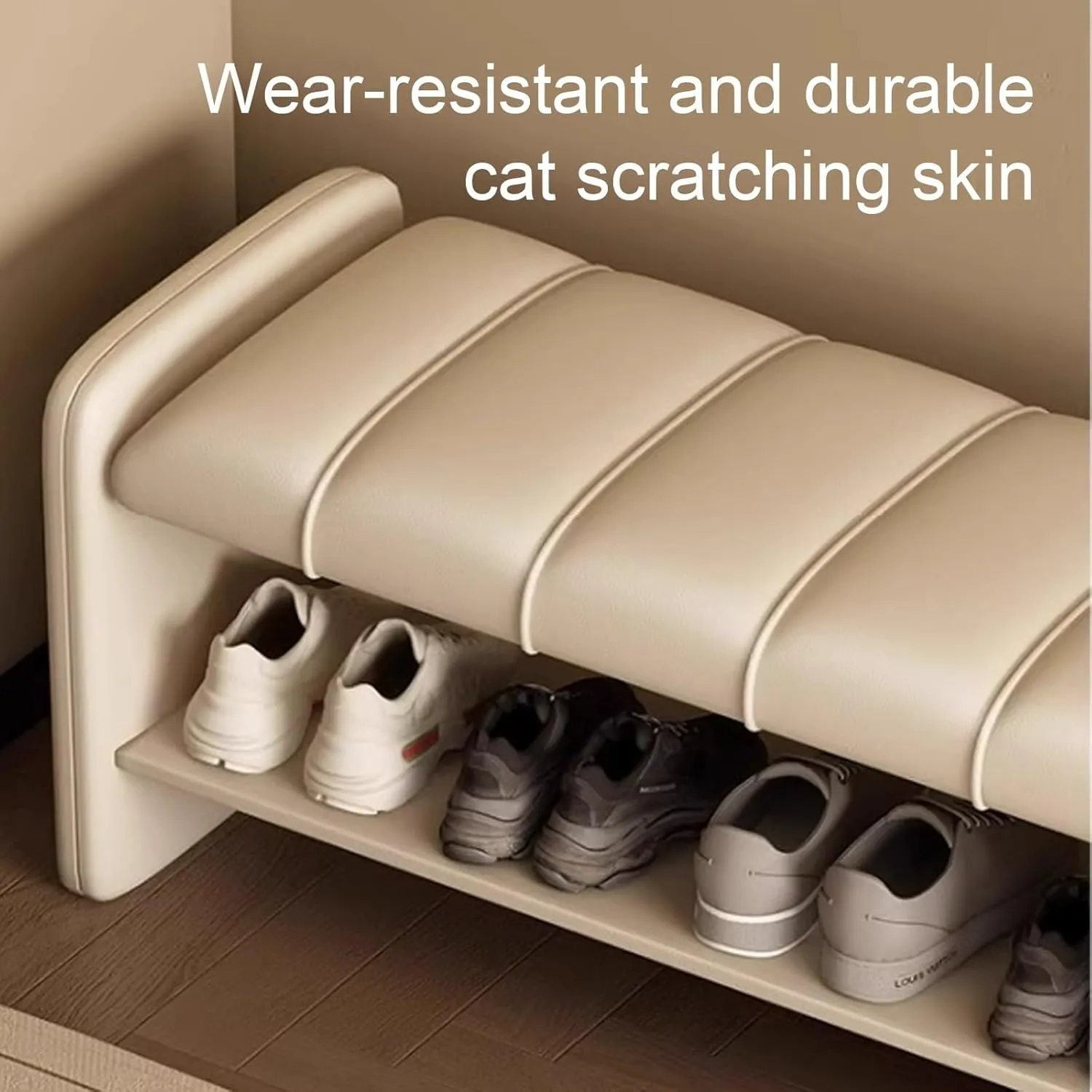 Shoe Organizer for Entryway Shoe Storage Bench 2 Tier Sturdy Shoe Bench Shoe Bench with Cushion Wear Resistants Shoe Rack Benchs for Living Room Room Hallway,Living Room