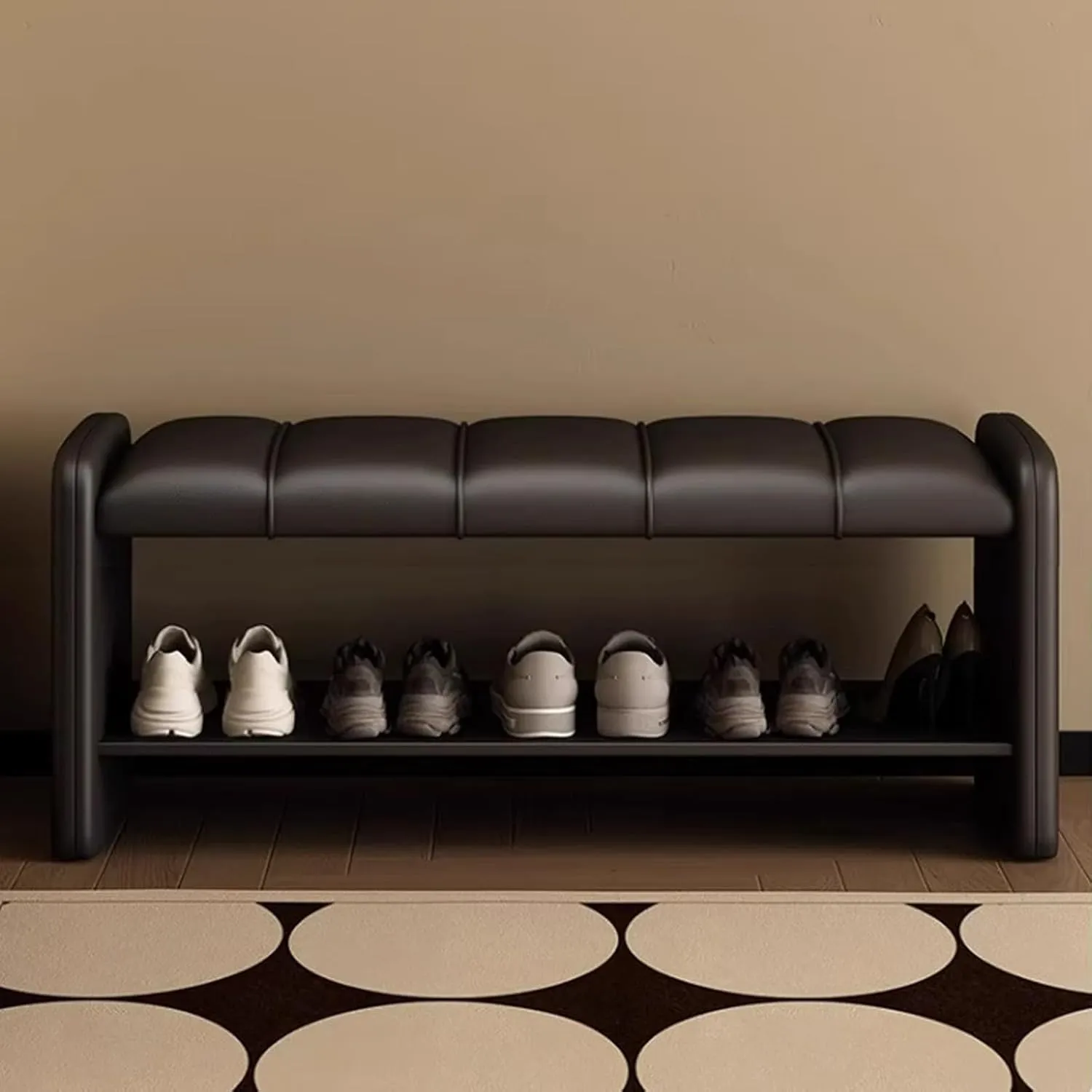 Shoe Organizer for Entryway Shoe Storage Bench 2 Tier Sturdy Shoe Bench Shoe Bench with Cushion Wear Resistants Shoe Rack Benchs for Living Room Room Hallway,Living Room