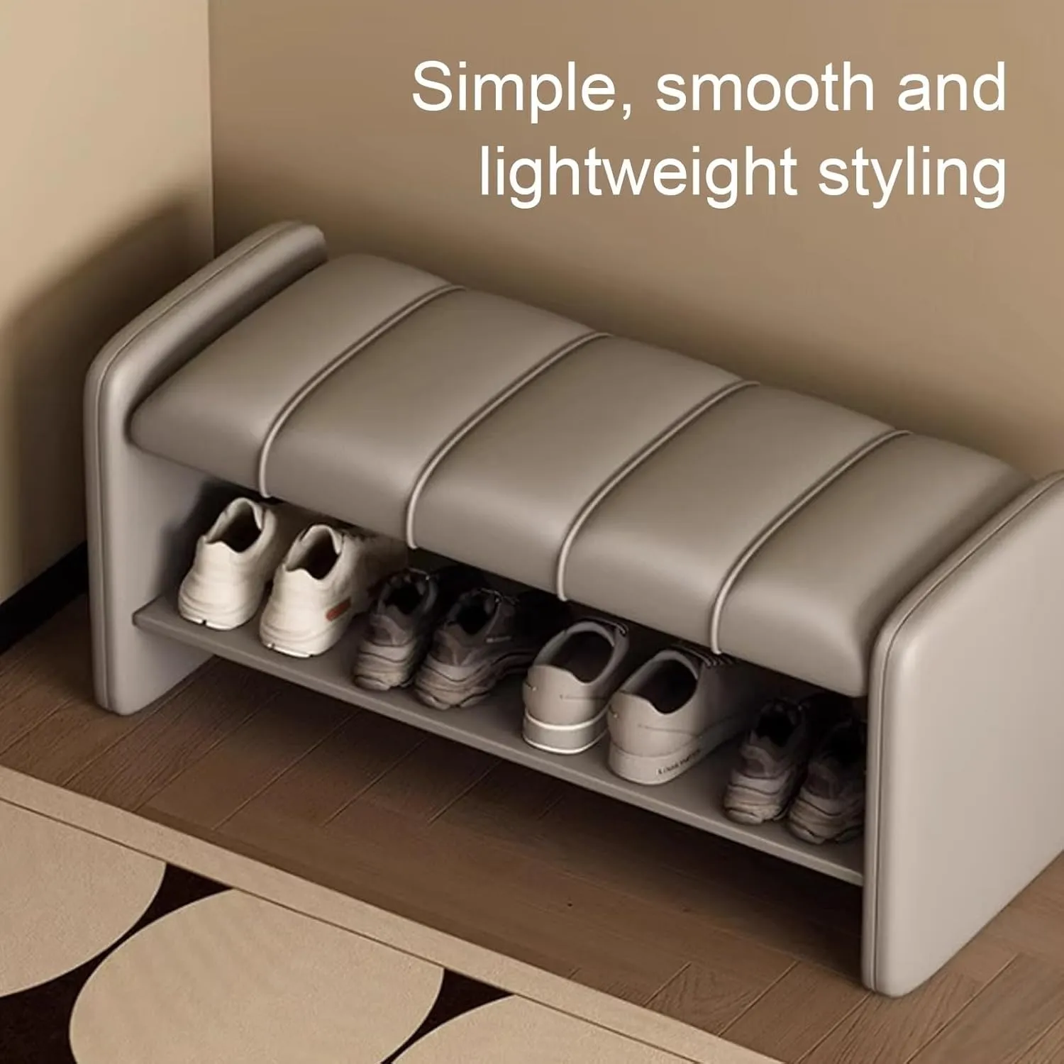 Shoe Organizer for Entryway Shoe Storage Bench 2 Tier Sturdy Shoe Bench Shoe Bench with Cushion Wear Resistants Shoe Rack Benchs for Living Room Room Hallway,Living Room