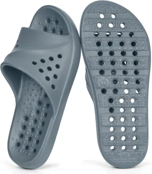 Shower Shoes for Womens Mens Massage Pool Slides with Arch Support Quick Drying Beach Sandals Non Slip Summer Bathroom Indoor House Slippers with Drain Holes