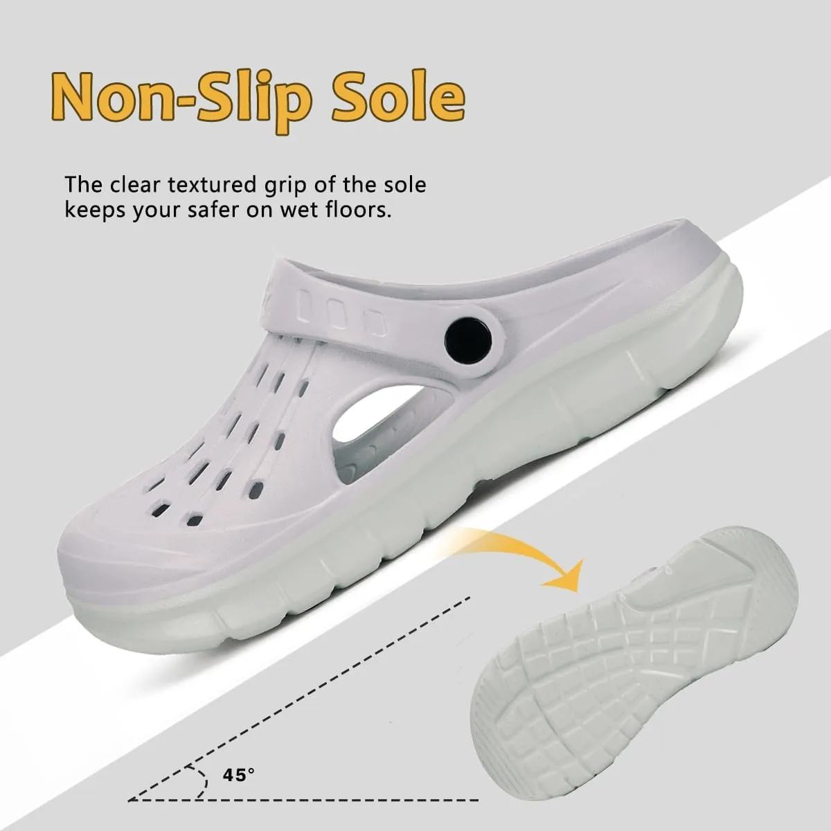 Sisttke Womens Mens Garden Clogs with Arch Support Garden Shoes Slip-on Outdoor Slippers Beach Sandals
