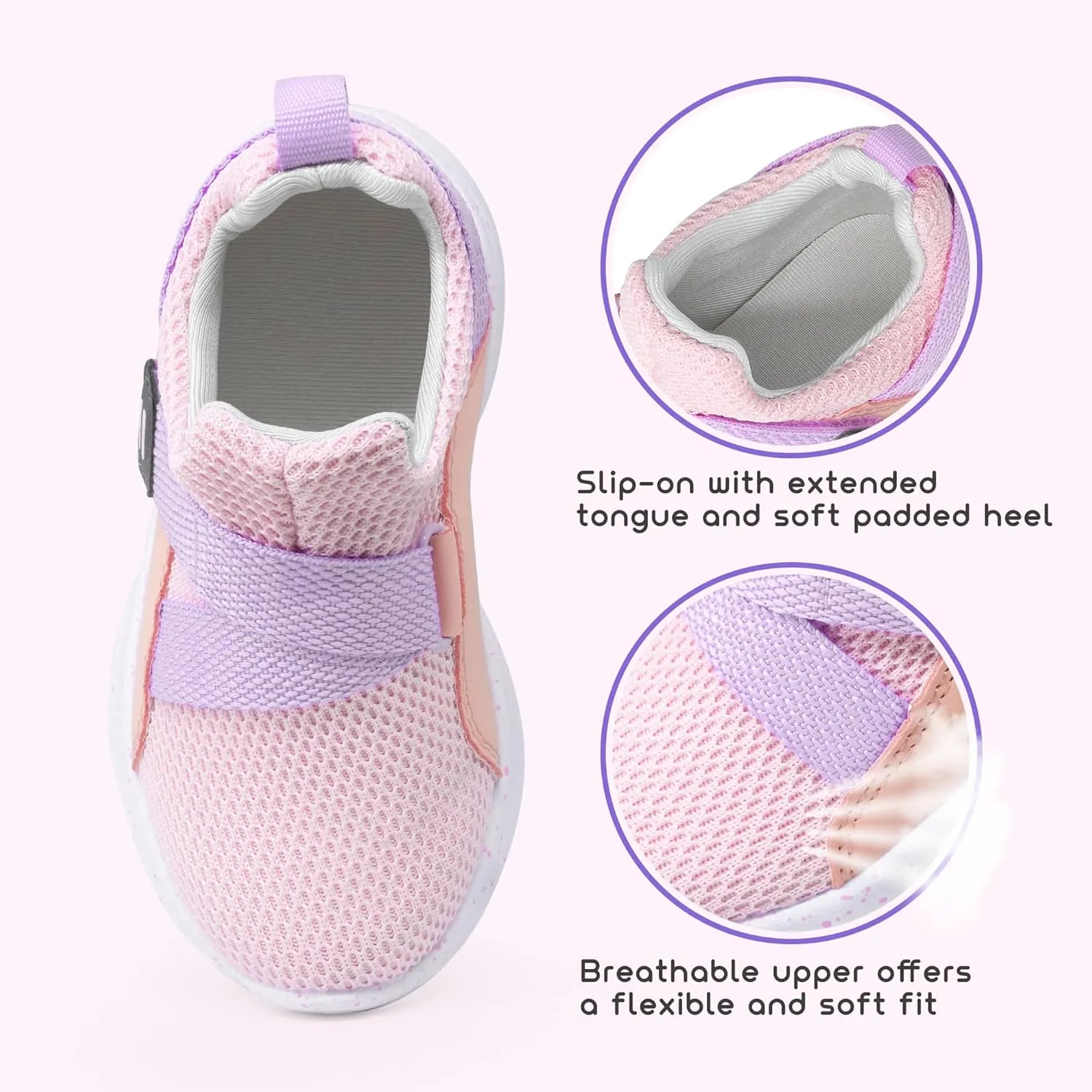 SKYWHEEL Toddler Boys Girls Tennis Shoes Kids Slip On Barefoot Shoes Wide Casual Walking Running Sneakers for Little Kids