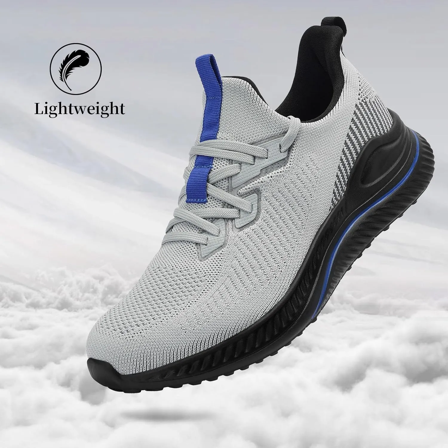 Slow Man Mens Walking Sneakers Wide Width Slip on Tennis Shoes,Lightweight Breathable Running Shoes,Ideal for Athletic Workout Gym Jogging and Casual Wear