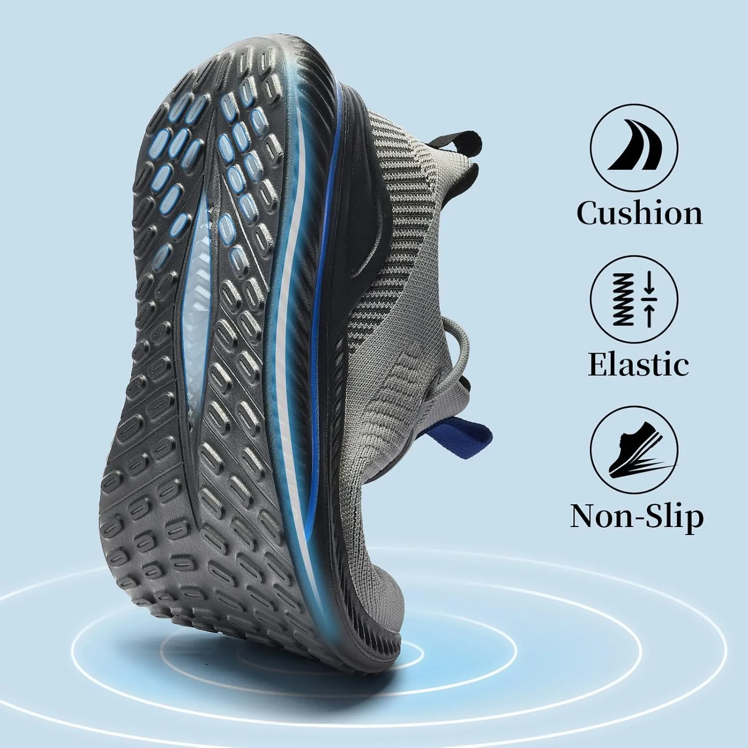 Slow Man Mens Walking Sneakers Wide Width Slip on Tennis Shoes,Lightweight Breathable Running Shoes,Ideal for Athletic Workout Gym Jogging and Casual Wear