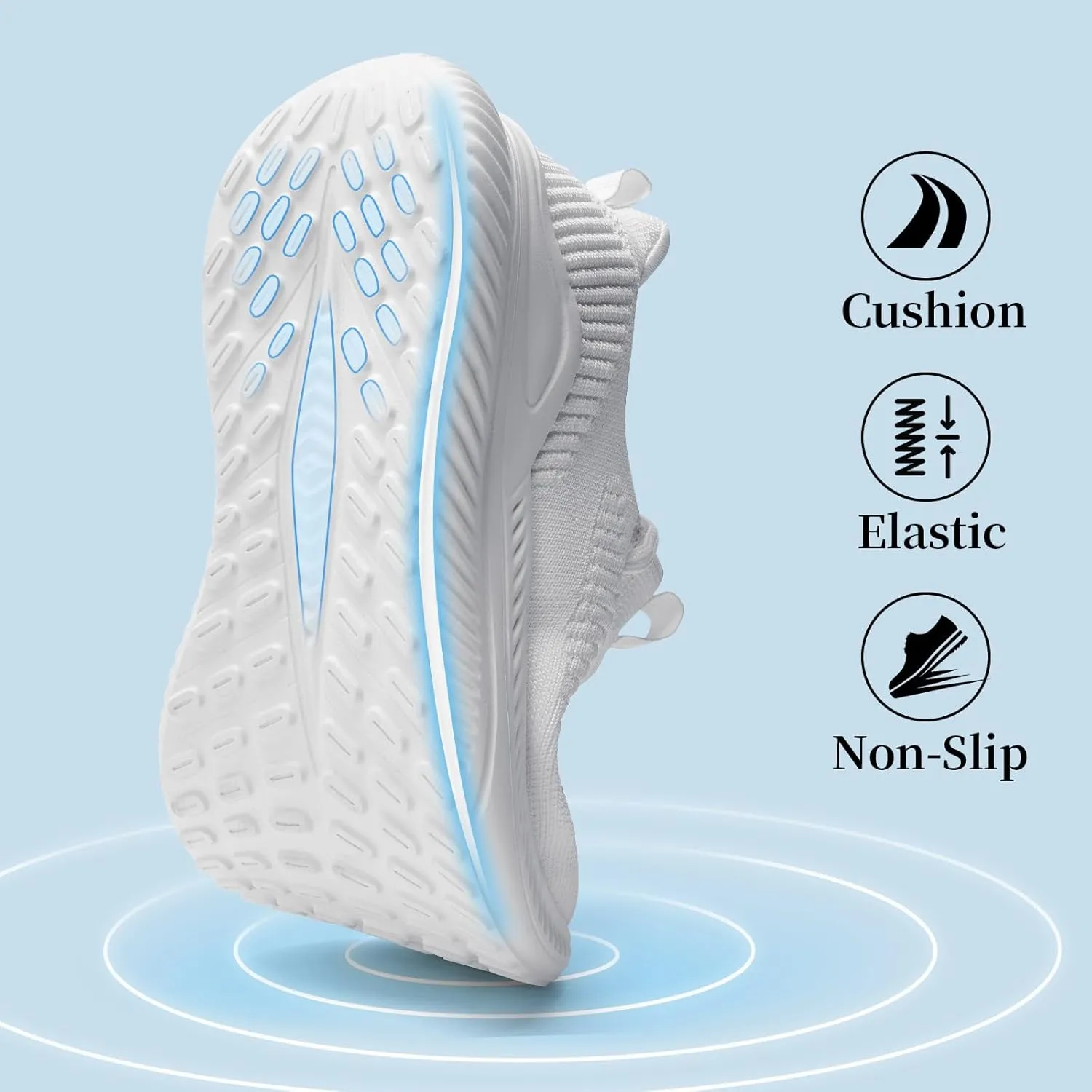 Slow Man Mens Walking Sneakers Wide Width Slip on Tennis Shoes,Lightweight Breathable Running Shoes,Ideal for Athletic Workout Gym Jogging and Casual Wear
