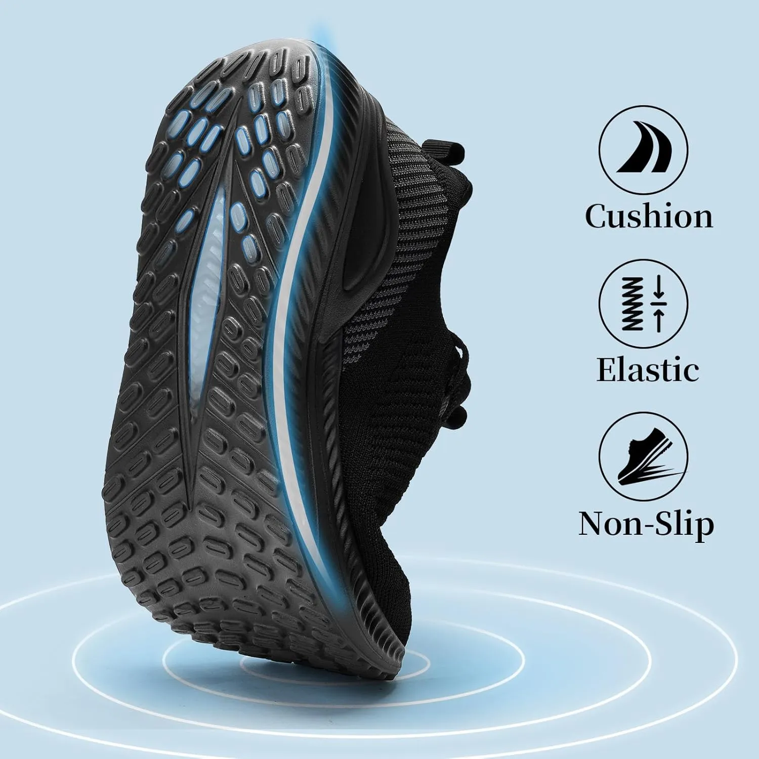 Slow Man Mens Walking Sneakers Wide Width Slip on Tennis Shoes,Lightweight Breathable Running Shoes,Ideal for Athletic Workout Gym Jogging and Casual Wear
