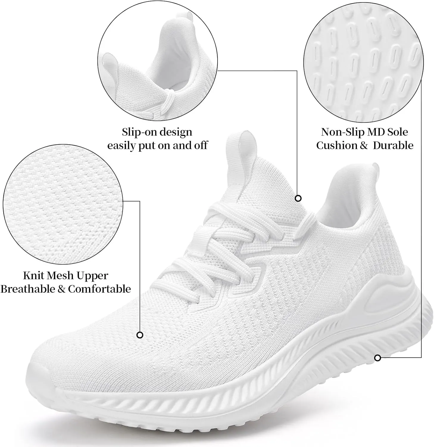 Slow Man Mens Walking Sneakers Wide Width Slip on Tennis Shoes,Lightweight Breathable Running Shoes,Ideal for Athletic Workout Gym Jogging and Casual Wear