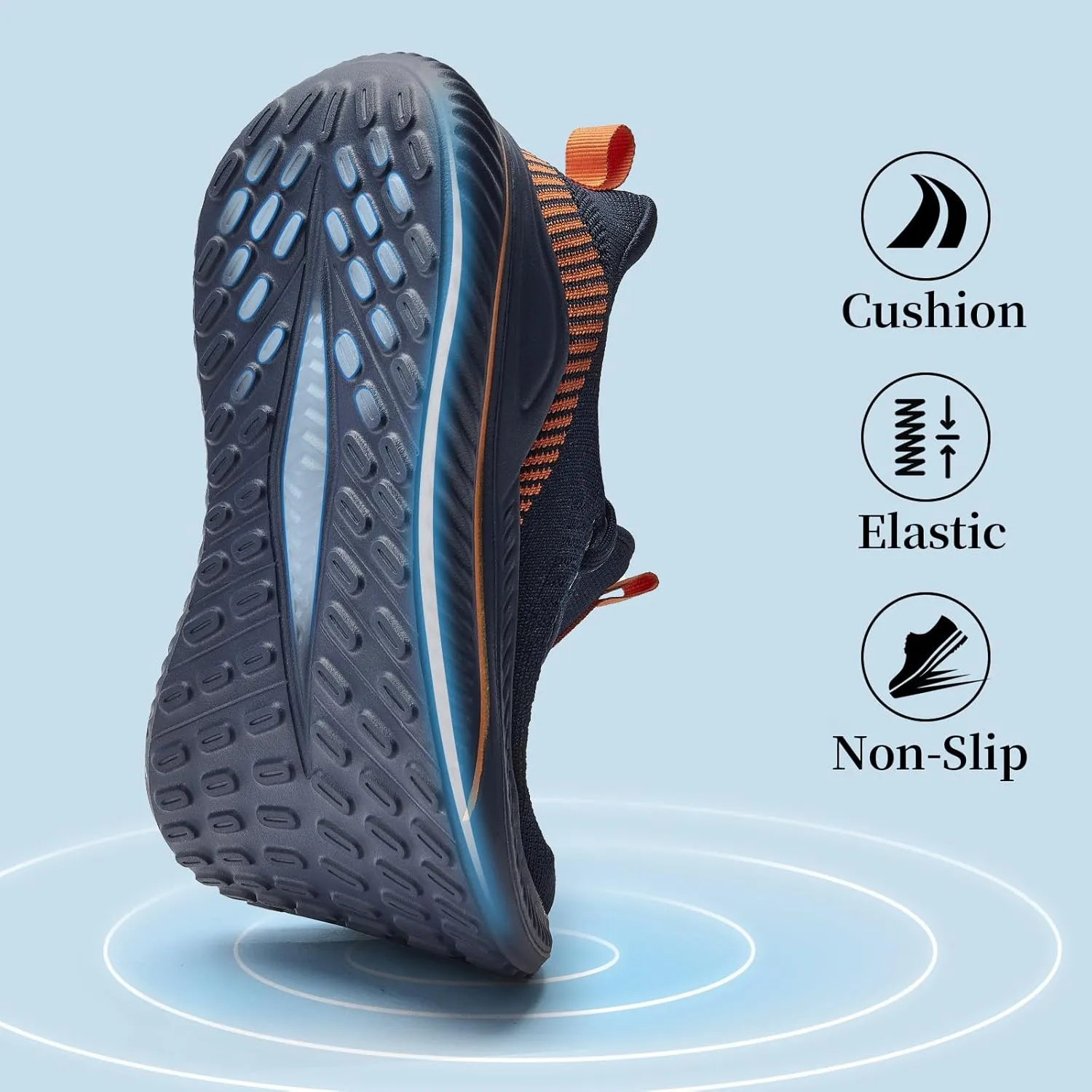 Slow Man Mens Walking Sneakers Wide Width Slip on Tennis Shoes,Lightweight Breathable Running Shoes,Ideal for Athletic Workout Gym Jogging and Casual Wear