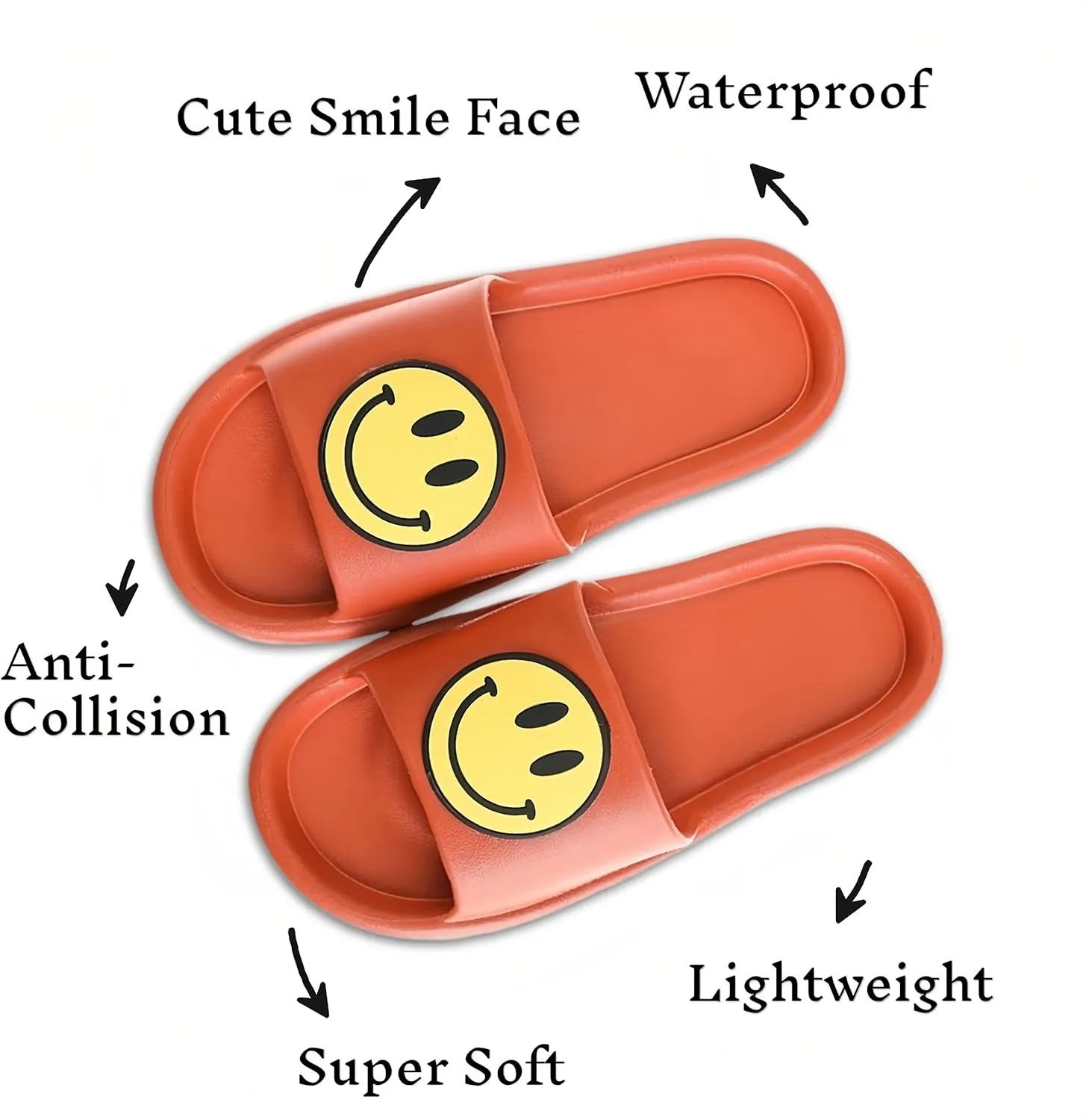 Smile Face Slippers Cloud Sandals Cute Soft Retro Lightweight EVA Anti-Slip Slip-on Cozy Indoor Outdoor Slippers for Women Men Girls Boys Open Toe Spa Bath Pool Casual Shower Anti-Skid Sole