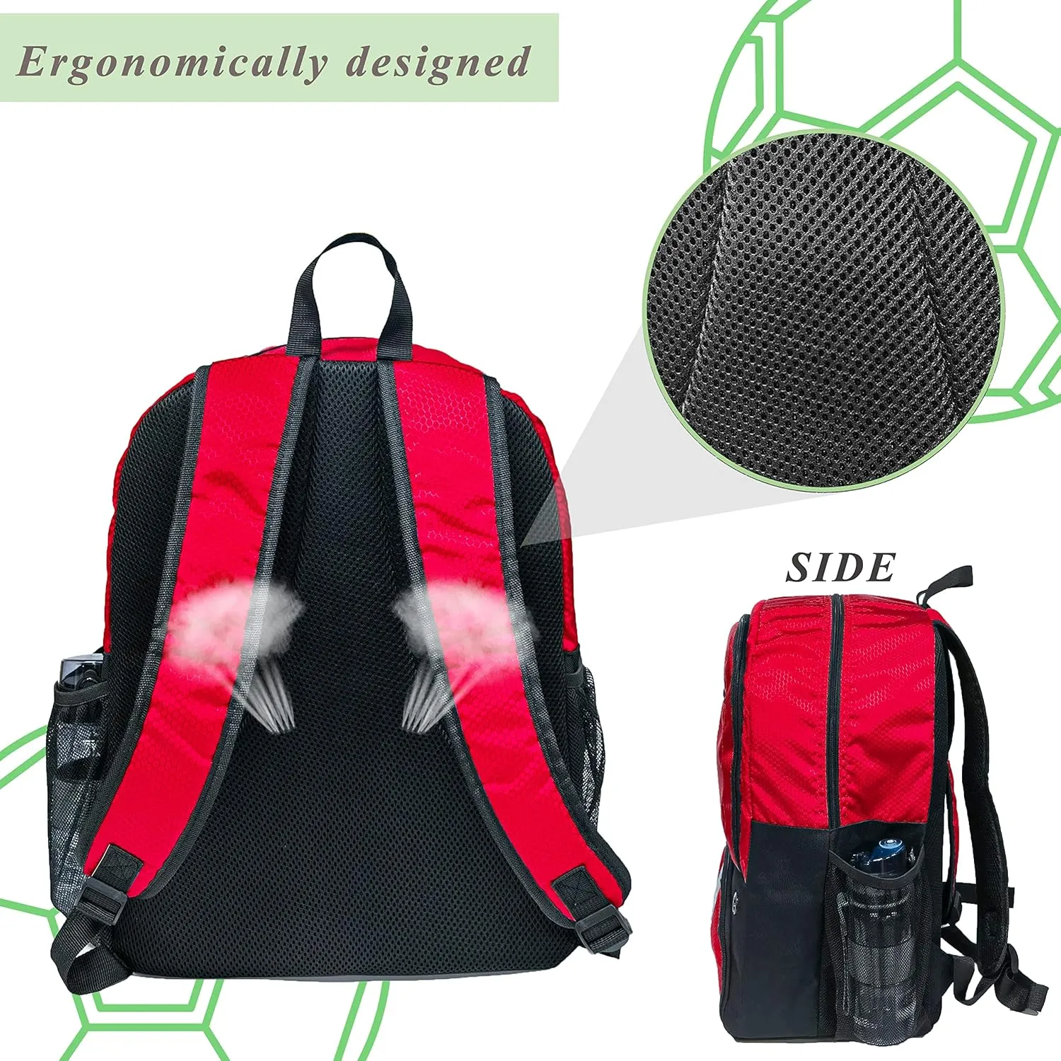 Soccer Ball Bag-Backpack for Basketball,Volleyball with Cleat Shoes and Ball Compartment for Sports Team,Trainning