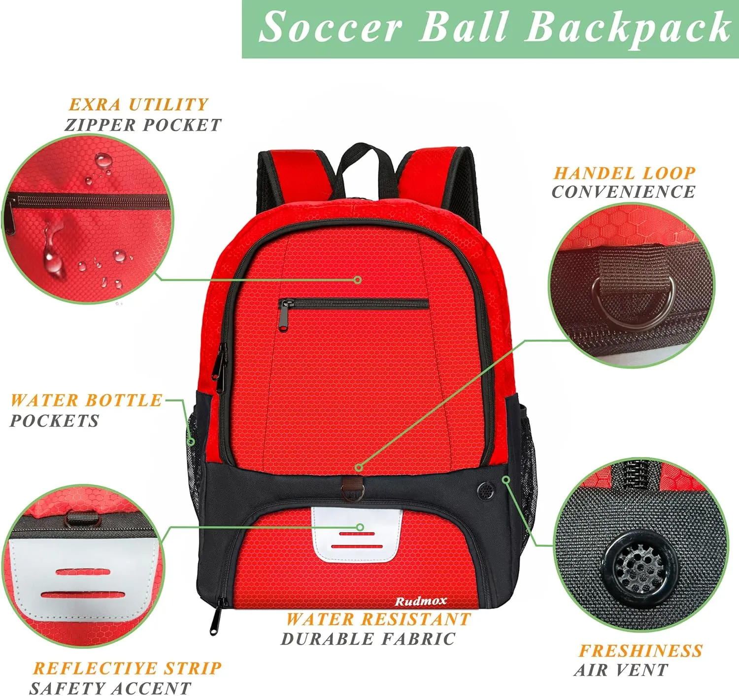 Soccer Ball Bag-Backpack for Basketball,Volleyball with Cleat Shoes and Ball Compartment for Sports Team,Trainning