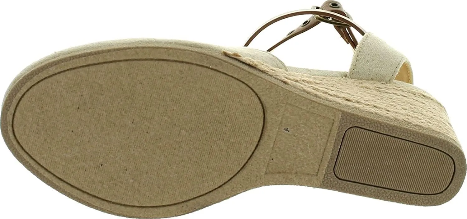 Soda Womens Request Closed Toe Espadrille Wedge Sandal