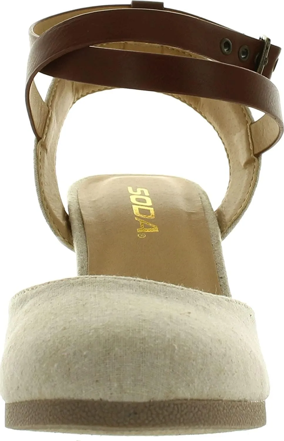 Soda Womens Request Closed Toe Espadrille Wedge Sandal