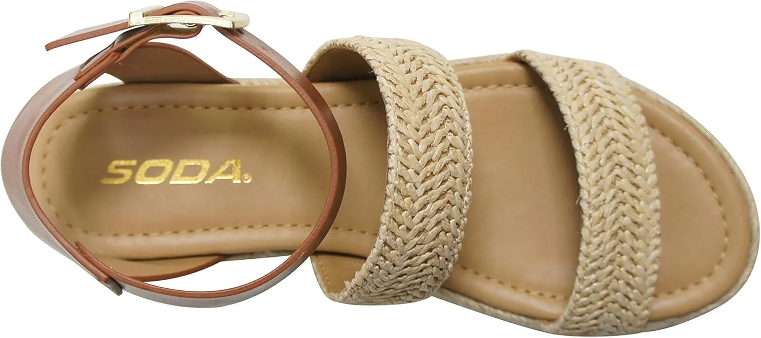 Soda Women's Shoes Clip Open Toe Casual Platform Sandals