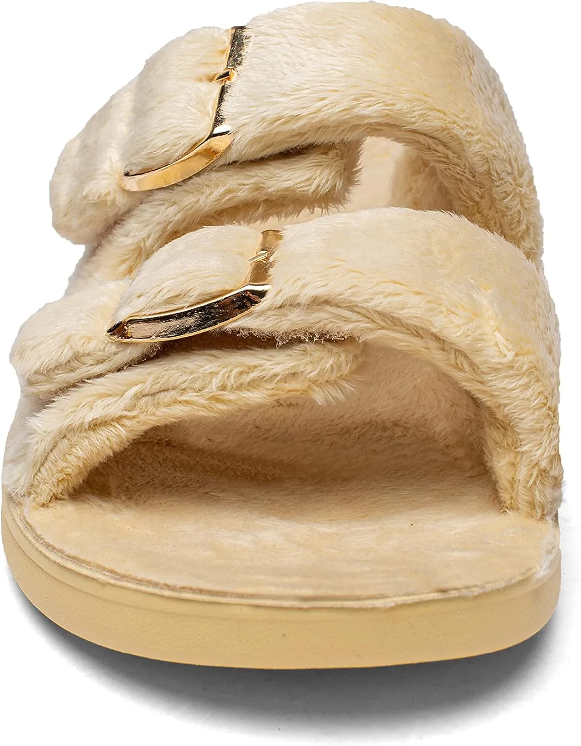 SOLLBEAM Womens plantar faciitis Fuzzy House Slippers Open Toe with Cozy Lining Arch Support Orthotic Heel Cup sandals