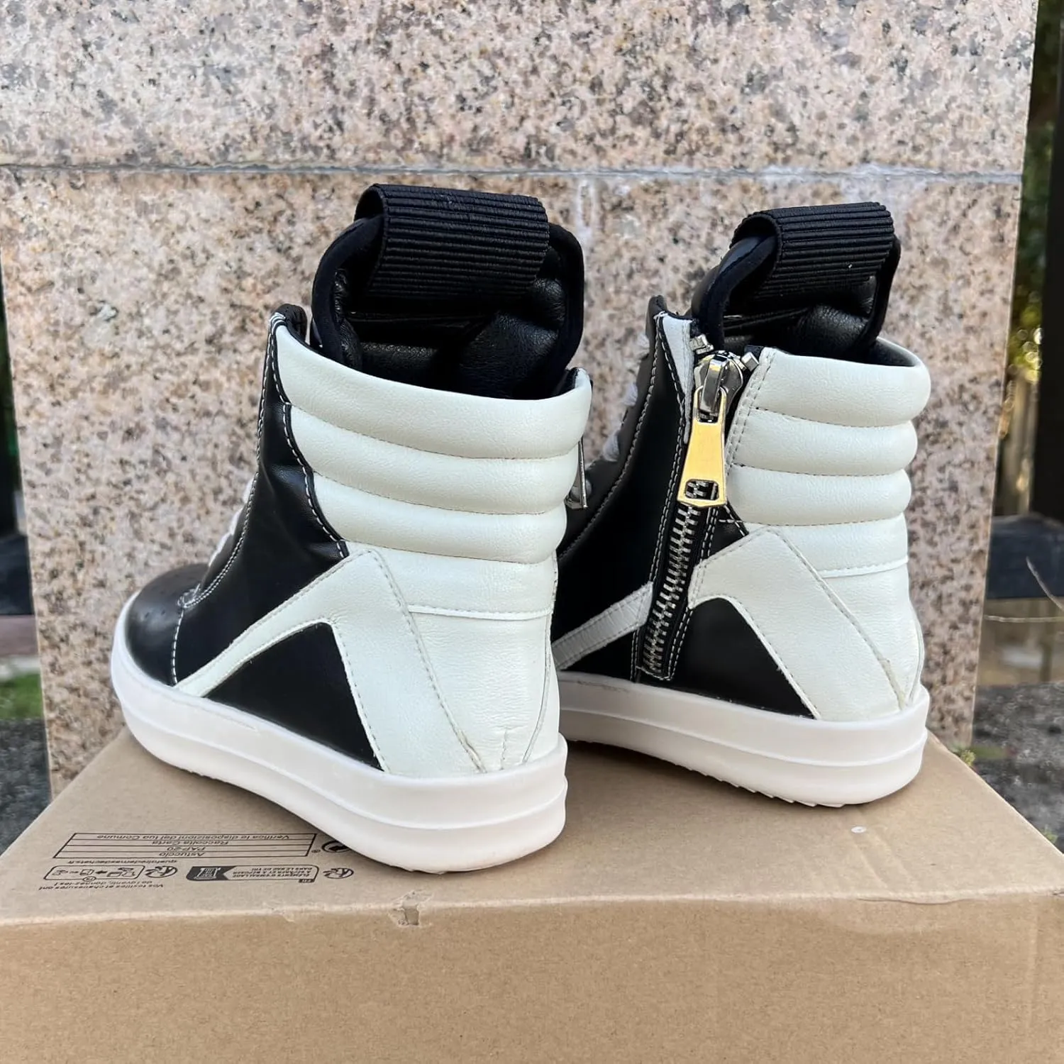 Street Style Vintage Women High-top Sneakers Soft Leather with Zipper Retro Fashion Unisex Trainers Shoes