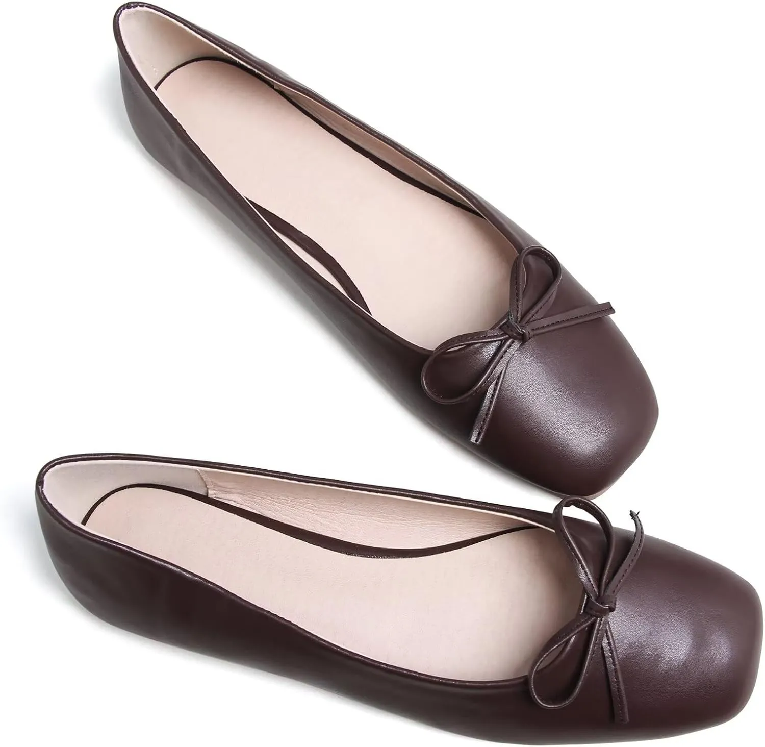 Stunner Women's Ballet Flats Fashion Classic Comfort Square Toe Slip-On Flats Wide Width Flat Shoes