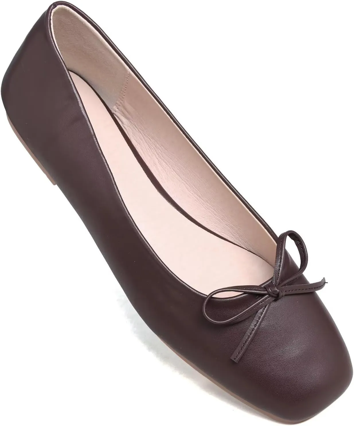 Stunner Women's Ballet Flats Fashion Classic Comfort Square Toe Slip-On Flats Wide Width Flat Shoes
