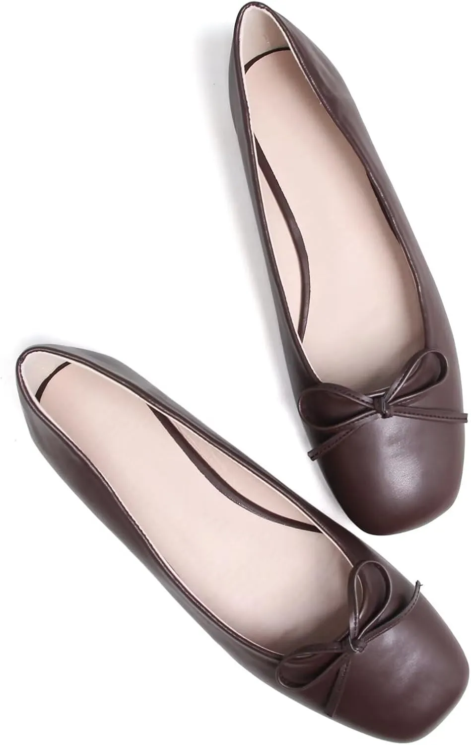 Stunner Women's Ballet Flats Fashion Classic Comfort Square Toe Slip-On Flats Wide Width Flat Shoes