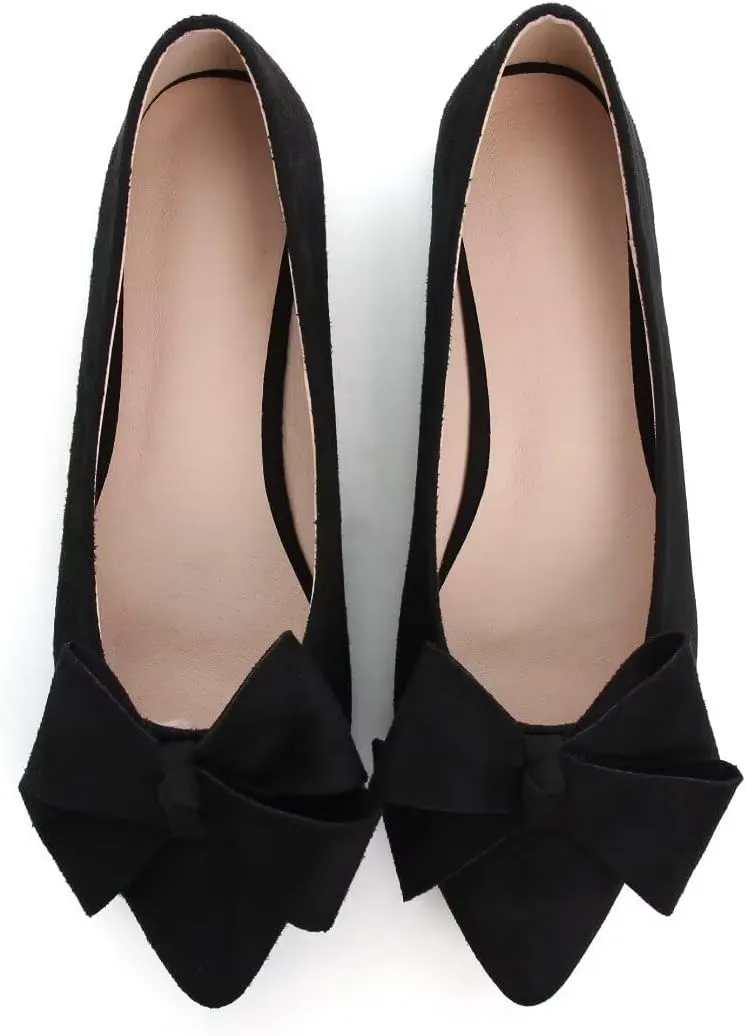 Stunner Womens Flats Fashion Pointed Toe Bowknot Ballet Flats Cute Slip On Dress Flats Comfortable Party Wedding Flats